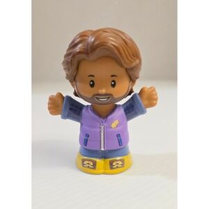 Fisher-Price Little People Bearded Man Purple Jacket Yellow Boots Figure